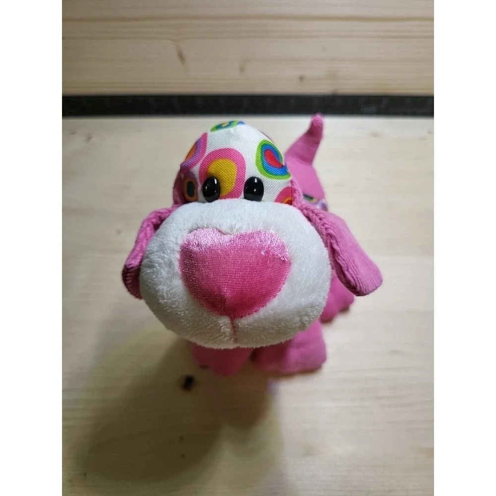 Adorable Polka Dots Puppy W/ Heart Nose‎ & Around Tail Plush W/ Heart Ribbon